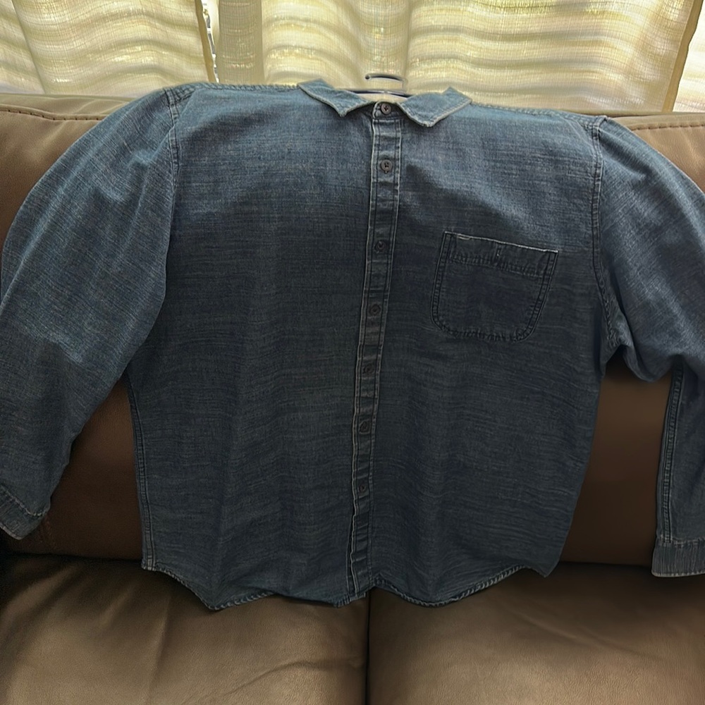Xxl blue denim button down long sleeve shirt from American Rag.